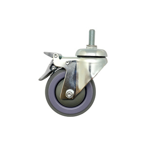 Roue de rechange robuste en métal de 4 pouces avec pneu en caoutchouc pour chaise roulante et fauteuil commode - Product Image 2