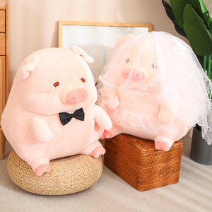 Gros Doux Couple Cochon Animal En Peluche Mariage Couronne Cochon En Peluche Jouet Cadeau D'anniversaire Doux Puissance Cochon Couple - Product Image 2