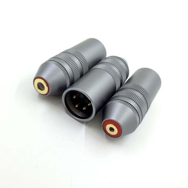 4Pins XLR Male 3.5mm Balanced TRS Female Microphone Adapter 24K Gold Plated Pins XLR 2.5mm 4.4mm Connector OTP Protection AC