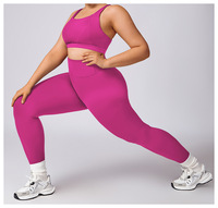 Vêtements de sport de grande taille Gym Fitness Sets 3xl Soutien-gorge de sport + veste d'entraînement + pantalon évasé + leggings de gym + short de yoga
