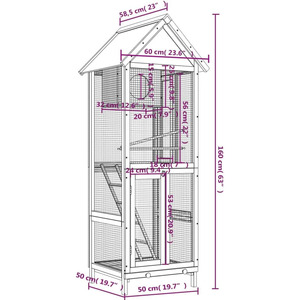 Jaula Grande para Pájaros de Madera de <span class=keywords><strong>Pino</strong></span> Sólido, Aviario para Pinzones, Canarios y Loros, Resistente a la Intemperie, Casa para Mascotas de Jardín con Nido - Product Image 4