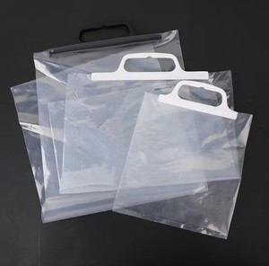 Tùy chỉnh sinh thái thân thiện nhựa PVC Zip khóa xử lý túi rượu vang đỏ xử lý túi - Product Image 1