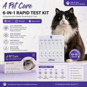 Kit de test rapide 6-en-1 pour chats FPV FIPV FHV FCV FELV FIV – Test de diagnostic combiné pour les maladies infectieuses du chat - Product Image 1