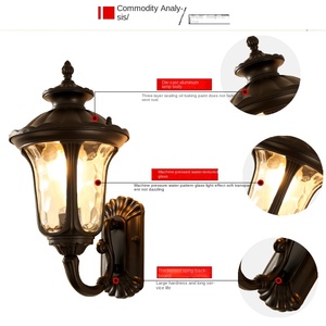 Applique murale en aluminium laiton antique lumière industrielle Vintage lampe de jardin extérieur IP65 étanche Source de lumière LED à énergie solaire - Product Image 5