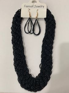 Collar multicapa y pendientes con estilo africano, bohemio, étnico, cuentas de semillas, conjunto de joyería, venta al por mayor - Product Image 6