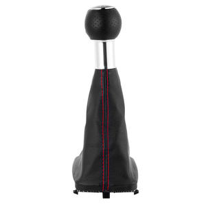 Pommeau de levier de vitesse Audi en cuir noir avec surpiqûres rouges, cache-poussière intégré, ensemble pour voitures de la série A3 S3 - Product Image 1