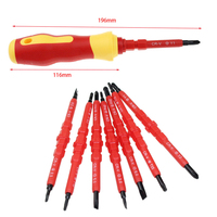 NOUVEAU Lot de 8 tournevis isolés VDE pour électriciens, outils à main, entièrement isolés, haute tension, multi-têtes