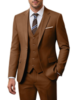 Costume 3 pièces pour homme, coupe classique, veste, gilet et pantalon bleu marine uni, idéal pour les entretiens, le bureau, les affaires et le travail