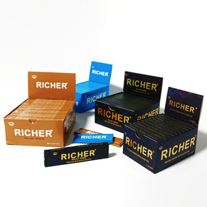 กระดาษมวนบุหรี่ริชเชอร์ คิงไซส์ สลิม และขนาด 1 1/4 สีน้ำตาลและสีน้ำเงิน - Product Image 4