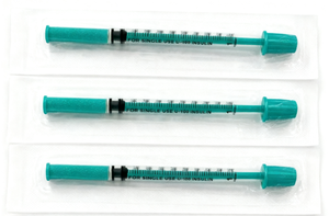Jeringa de <span class=keywords><strong>Insulina</strong></span> Desechable y Estéril con Agujas de 0.5ml y 1ml U-100 30G 31G 6mm 8mm de Color Verde Azulado para la Mayoría de los Tipos de <span class=keywords><strong>Insulina</strong></span> Humana - Product Image 2