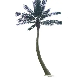 Falso su misura albero di palma artificiale a prova di UV tronco di albero curvo palma per giardino esterno paesaggistica & decking