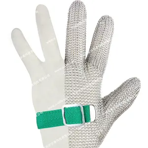 Высокоуровневые устойчивые к порезам три пальца из нержавеющей стали сетчатые перчатки для защиты от ленточнопильного полотна