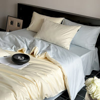 Ensemble de literie de luxe en coton 100% pur, écologique, personnalisable, couleur unie, doux, pour un sommeil réparateur, vente en gros