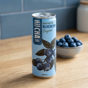 Thé glacé aux fruits frais de myrtille 330 ml, directement de l'usine, saveur fruitée premium, emballage personnalisé en canette, pour supermarchés - Product Image 2