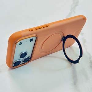 Coque magnétique antichoc fine et robuste avec support anneau métallique rotatif à 360° couleur <span class=keywords><strong>orange</strong></span> pour iPhone 18 17 Pro Max 16 15 14 13 Air - Product Image 4