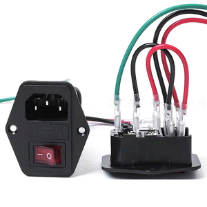3 Pin IEC320 C14 Inlet Module <b>Plug</b> Fuse <b>Switch</b> Male AC Power Socket 10A 250V <b>with</b> Wire - Product Image 1