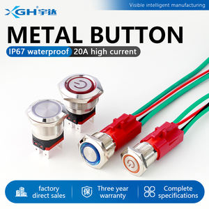 สวิตช์ปุ่ม LED แบบ15A กันน้ำรูปวงแหวนหัวแบนมีสัญลักษณ์ IP67กันน้ำมี<span class=keywords><strong>กระแส</strong></span>ไฟสูงสำหรับควบคุมในอุตสาหกรรม - Product Image 5