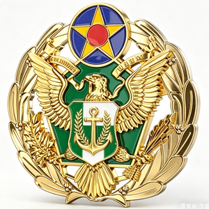 Insignia Metálica Esmaltada 2D Personalizada con Emblema de Águila y Ancla para Uniforme, Moda, Recuerdo o Regalo - Product Image 4