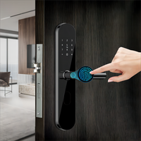 Serrure intelligente de luxe à reconnaissance faciale 3D, électronique, à empreinte digitale, pour hôtels et maisons, en alliage d'aluminium, grand écran extérieur, numérique, Cloud