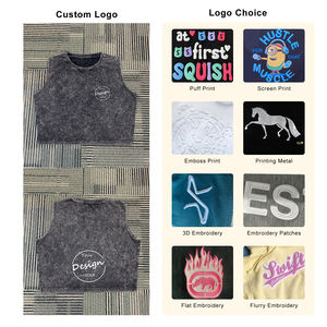 Custom Logo Printed Summer Cotton Sleeveless <b>Vest</b> High Quality Vintage Washed Round Neck <b>Women</b> Distressed Tank <b>Top</b> - Product Image 3