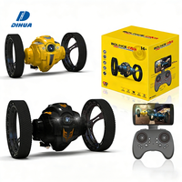 Voiture de cascade RC 2,4G 4CH avec caméra HD WIFI, roues flexibles pour rotation à 360°, sauts, lumières LED, musique, véhicule multifonctionnel jouet