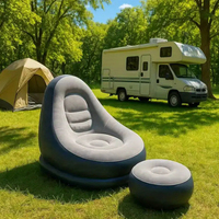 Fauteuil de salon gonflable moderne, pliable, portable, imperméable, en polyester, pour extérieur, avec rangement, pour une personne, pour le loisir