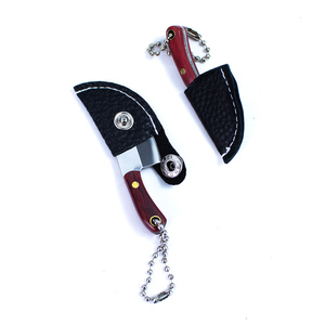 The Hobbyworker Stainless Steel <b>Mini</b> Cleaver Knife Versatile EDC Keychain with <b>Bottle</b> Opener, Sheath & Sharpener Pendant - Product Image 2