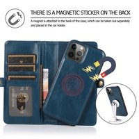 Étui portefeuille hybride TPU PU détachable en cuir pour iPhone 14 Pro Max, coque de téléphone multifonction 2-en-1 pour iPhone 11 12 13 14