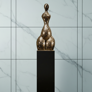 Sculpture de corps de femme nue érotique en acier inoxydable poli, électroplaqué, couleur de placage personnalisable pour la maison - Product Image 6