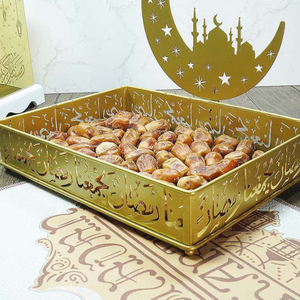 Eid Mubarak Home Decor Crafts Hochwertige Metall tablett Islamic Muslim Festival Star Moon Kuchen Tablett Snack Obst teller - Product Image 3