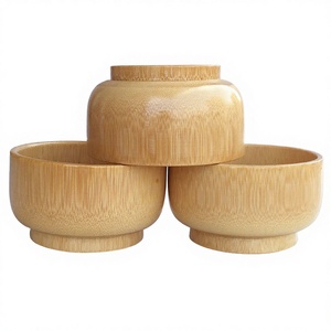 Bols à salade et à dîner pour enfants en bois de bambou de haute qualité, écologiques, polis, au design classique, avec logo personnalisé, vaisselle de table pour la maison - Product Image 3