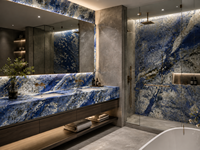 Dalles de granit bleu fantaisie pour îlots de cuisine, comptoirs, tables à manger, tables basses, tables d'appoint et meubles-lavabos de salle de bain