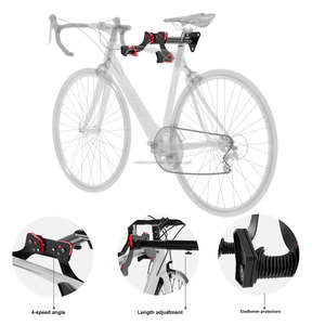 Estantes de estacionamiento de pared firmes y duraderos, ajustables, convenientes y hermosos, accesorios para bicicletas - Product Image 5