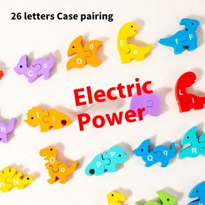 मोंटेसरी बच्चों के शैक्षिक खिलौना डायनासोर पैटर्न संख्या अक्षर खेल प्लास्टिक स्टैकिंग ब्लॉक संज्ञानात्मक को प्रोत्साहित करता है - Product Image 2