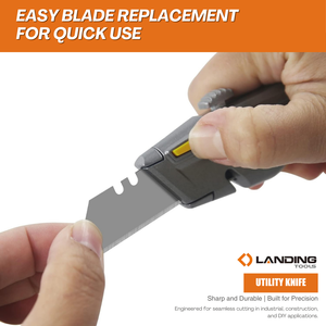 521003 Folding Utility Knife , <b>Heavy</b> <b>Duty</b> Zinc Alloy Retractable <b>Box</b> Cutter - Product Image 5