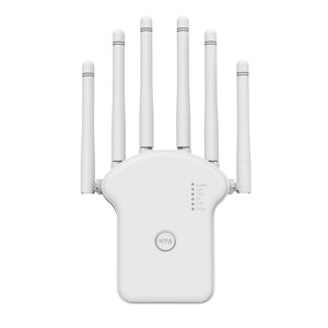 Répéteur WiFi sans fil double bande 1200 Mbps avec télécommande, 6 antennes, résistant à l'eau, amplificateur de portée du signal - Product Image 1