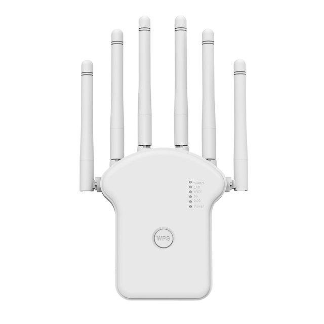 Meiweisi Wireless WiF 1200Mbps Dual Band WiFi Repeater Remote Control 6 Antennas Water Resistant Indoor Outdoor Use Signal Range