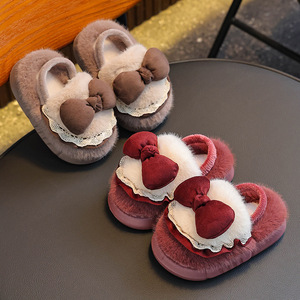 High Quality Eva Slippers Kids Slippers Warm Slippers Plush Slippers House Slipper Bow Decoration With Wholesale Price - Product Image 3