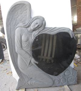 Памятник из черного гранита в форме сердца, надгробие для могил - Product Image 4