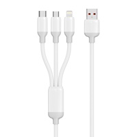 Câble de données 4-en-1 à charge rapide 60W avec conducteur en cuivre composite pour téléphones mobiles et tablettes Android (USB//Micro)