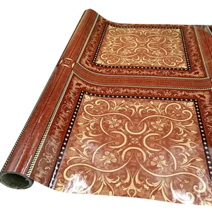 Barok kahverengi ahşap stil 3M plastik döşeme vinil Pvc linolyum rulo zemin kaplama halı levha Mat laminat