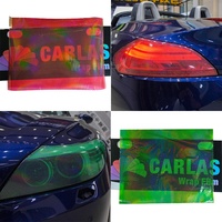 CARLAS láser de panal para coche, envoltura de vinilo para faros Led, película de tinte para faros de coche, luz antiniebla, luz trasera, pegatina de PVC