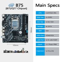 Fourniture directe d'usine DDR3 M2 carte PC de bureau de jeu LGA 1155 B75 carte mère Intel Double canal de mémoire SATA disque dur nouveau