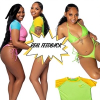Badpakken met eigen logo, 3-delige set, dames zwemkleding, badkleding, bikini's, strandkleding, jumpsuit voor dames