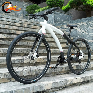 Vélo de montagne urbain professionnel 28 <span class=keywords><strong>pouces</strong></span>, cadre en fibre de carbone entièrement amorti, selle ergonomique, suspension avant, double frein à disque - Product Image 1