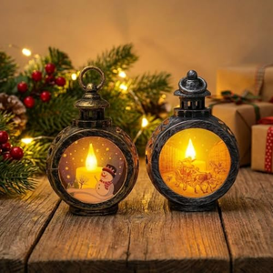 Lampes LED en forme de lanterne, décorations de Noël de luxe pour fêtes nocturnes avec Père Noël et bonhomme de neige, fournitures lumineuses pour enfants - Product Image 4