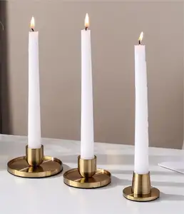 3Pcs Of Set Gold Metal Candle Holder Aluminum Candlestick Holder For Home Decoration