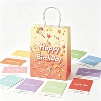 Sac cadeau en papier imprimé sur le thème du joyeux anniversaire, avec logo personnalisé et poignée en corde, pour les fournitures d'emballage cadeau de fête d'anniversaire