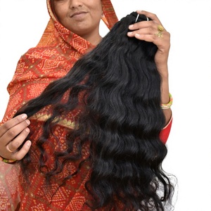 Best Quality Raw Hair Double Weft Natural Remy Human Hair Extensions 100g Wavy Indian Temple Bundles Straight <b>Body</b> <b>Wave</b> Styles - Product Image 1