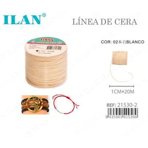 Cordoncino cerato ILAN 1 mm x 20 m bianco per la creazione di gioielli - Product Image 1